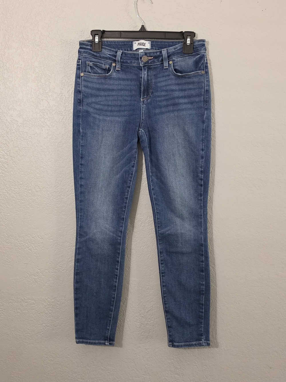 PAIGE Verdugo Ankle Mid-Rise Skinny Jeans Dark Wash Womens 28
